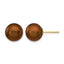 14K Gold Filled 10-11mm Brown Round Cultured Freshwater Pearl Stud Earrings by Sophia Jewelers