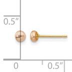 14K Gold Filled 3-4mm Pink Button Cultured Freshwater Pearl Stud Earrings - view 3