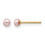 14K Gold Filled 3-4mm Purple Button Cultured Freshwater Pearl Stud Earrings by Sophia Jewelers