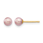 14K Gold Filled 4-5mm Purple Round Cultured Freshwater Pearl Stud Earrings by Sophia Jewelers