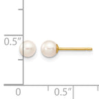 14K Gold Filled 4-5mm White Round Cultured Freshwater Pearl Stud Earrings - view 3