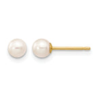 14K Gold Filled 4-5mm White Round Cultured Freshwater Pearl Stud Earrings by Sophia Jewelers