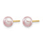 14K Gold Filled 5-6mm Purple Button Cultured Freshwater Pearl Stud Earrings - view 2