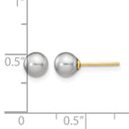 14K Gold Filled 5-6mm Grey Round Cultured Freshwater Pearl Stud Earrings - view 3