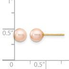 14K Gold Filled 5-6mm Pink Round Cultured Freshwater Pearl Stud Earrings - view 3