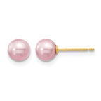 14K Gold Filled 5-6mm Purple Round Cultured Freshwater Pearl Stud Earrings by Sophia Jewelers