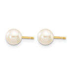 14K Gold Filled 5-6mm White Round Cultured Freshwater Pearl Stud Earrings - view 2