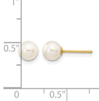 14K Gold Filled 5-6mm White Round Cultured Freshwater Pearl Stud Earrings - view 3