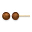 14K Gold Filled 6-7mm Brown Button Cultured Freshwater Pearl Stud Earrings by Sophia Jewelers