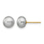 14K Gold Filled 6-7mm Grey Button Cultured Freshwater Pearl Stud Earrings by Sophia Jewelers