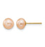 14K Gold Filled 6-7mm Pink Button Cultured Freshwater Pearl Stud Earrings by Sophia Jewelers