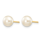 14K Gold Filled 6-7mm White Button Cultured Freshwater Pearl Stud Earrings - view 2