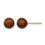 14K Gold Filled 6-7mm Brown Round Cultured Freshwater Pearl Stud Earrings by Sophia Jewelers