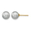 14K Gold Filled 7-8mm Grey Round Cultured Freshwater Pearl Stud Earrings by Sophia Jewelers
