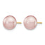 14K Gold Filled 8-9mm Purple Button Cultured Freshwater Pearl Stud Earrings - view 2