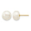 14K Gold Filled 8-9mm White Button Cultured Freshwater Pearl Stud Earrings by Sophia Jewelers