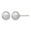 14K Gold Filled 8-9mm Grey Round Cultured Freshwater Pearl Stud Earrings by Sophia Jewelers
