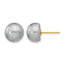14K Gold Filled 9-10mm Grey Button Cultured Freshwater Pearl Stud Earrings by Sophia Jewelers
