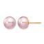 14K Gold Filled 9-10mm Purple Button Cultured Freshwater Pearl Stud Earrings by Sophia Jewelers