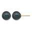 14K Gold Filled 9-10mm Black Round Cultured Freshwater Pearl Stud Earrings by Sophia Jewelers