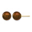 14K Gold Filled 9-10mm Brown Round Cultured Freshwater Pearl Stud Earrings by Sophia Jewelers