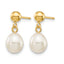 14K Gold Filled 6-7mm White Rice Cultured Freshwater Pearl Post Dangle Earrings - view 2