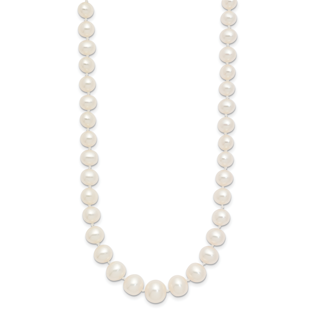 14K Gold Filled 4-8mm Graduated White Cultured Freshwater Pearl Necklace - view 2