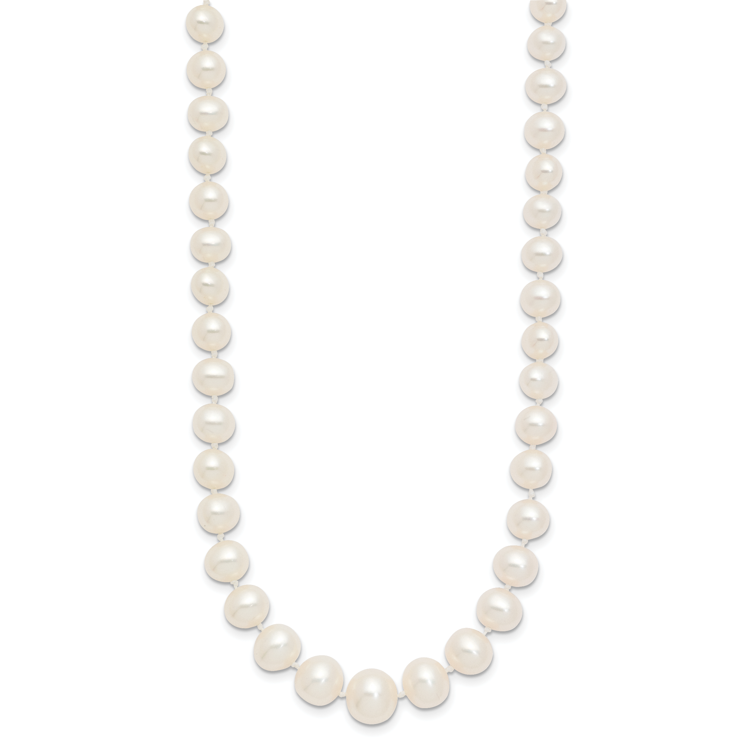 14K Gold Filled 4-8mm Graduated White Cultured Freshwater Pearl Necklace - view 2