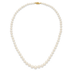 14K Gold Filled 4-8mm Graduated White Cultured Freshwater Pearl Necklace - view 4