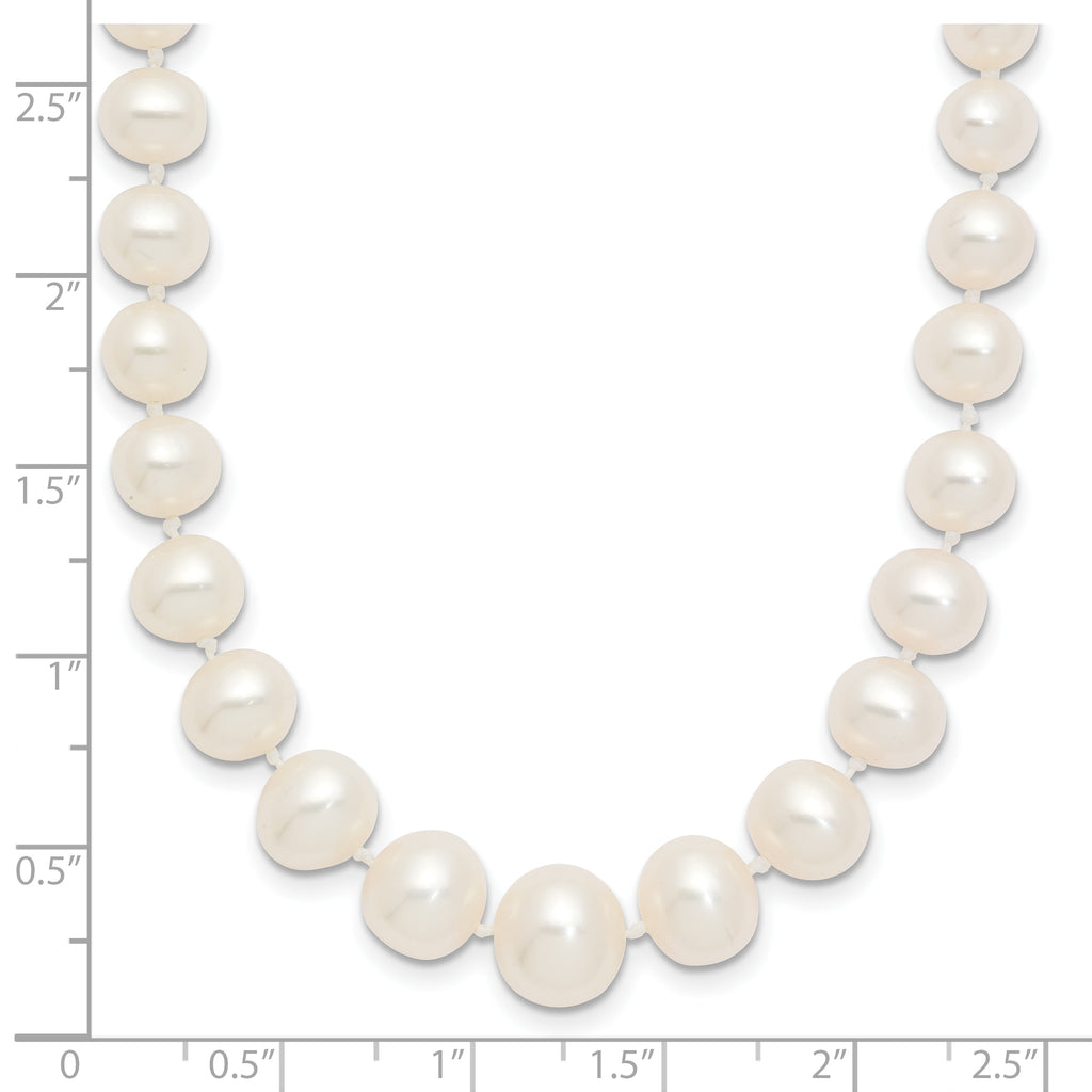 14K Gold Filled 4-8mm Graduated White Cultured Freshwater Pearl Necklace - view 5