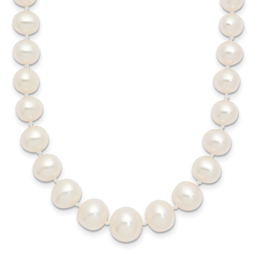 14K Gold Filled 4-8mm Graduated White Cultured Freshwater Pearl Necklace by Sophia Jewelers
