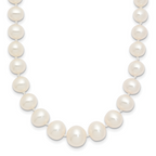 14K Gold Filled 4-8mm Graduated White Cultured Freshwater Pearl Necklace by Sophia Jewelers