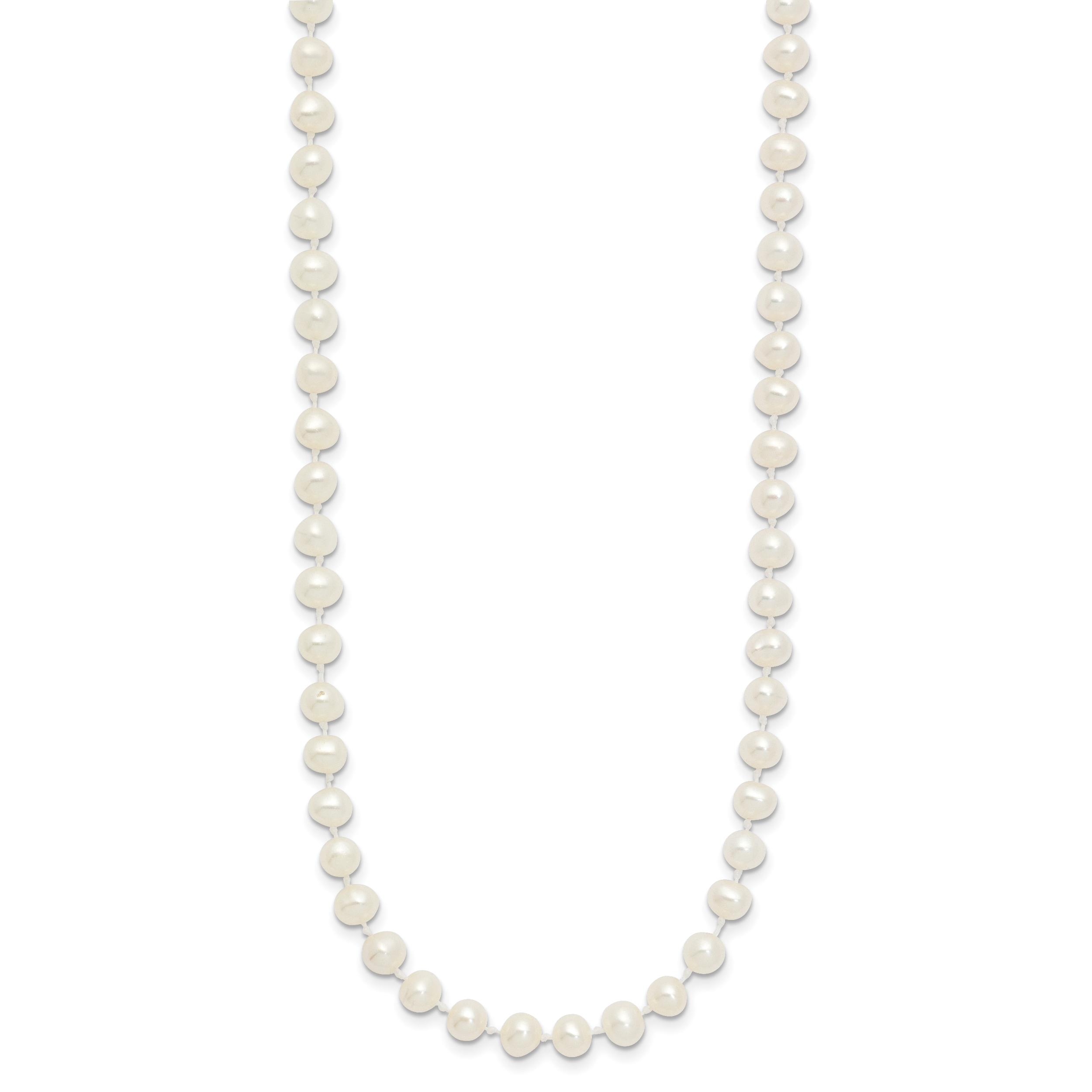 14K Gold Filled 4-5mm White Semi-Round Cultured Freshwater Pearl Necklace