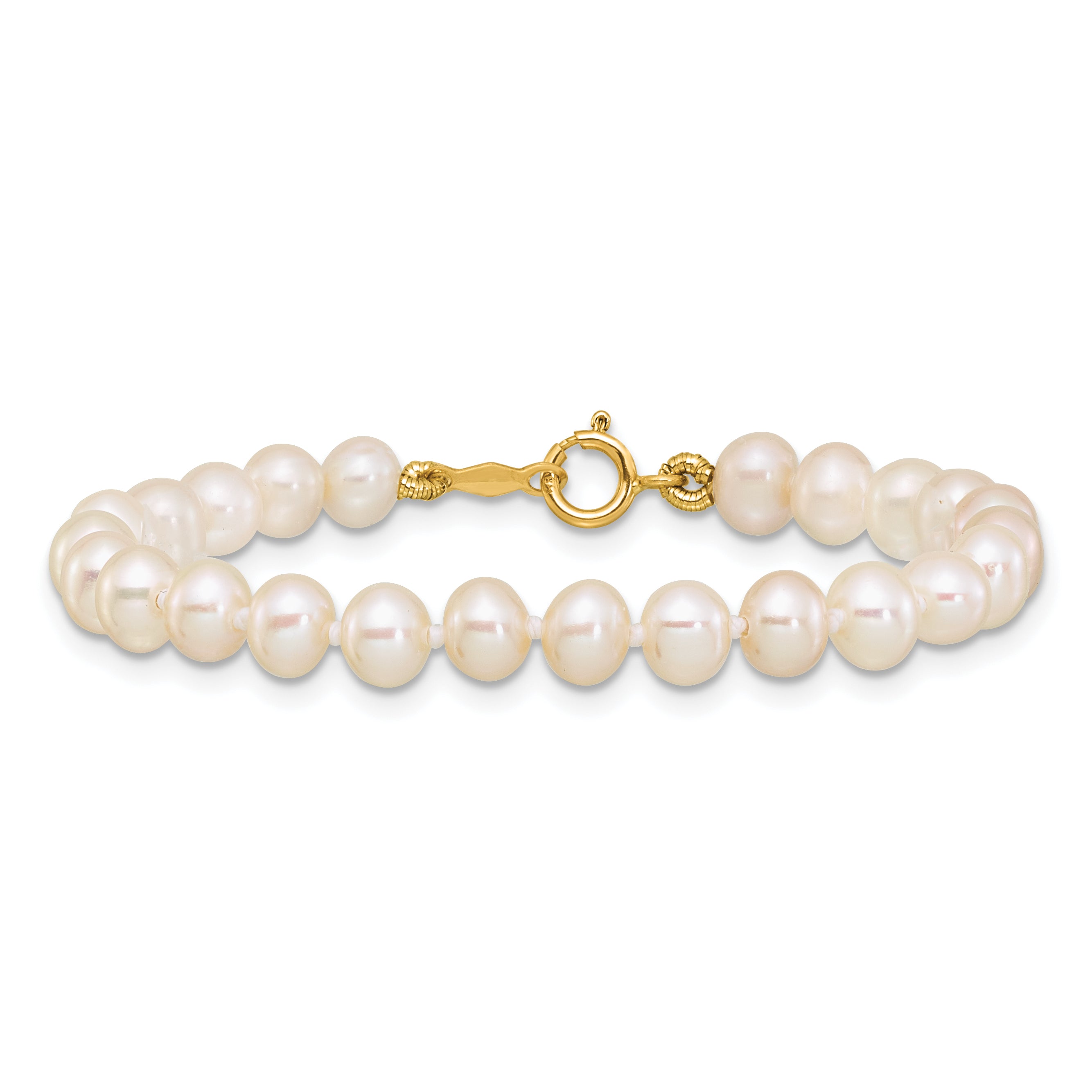 14K Gold Filled 4-5mm White Semi-Round Cultured Freshwater Pearl Necklace - view 3