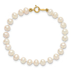 14K Gold Filled 4-5mm White Semi-Round Cultured Freshwater Pearl Necklace - view 4