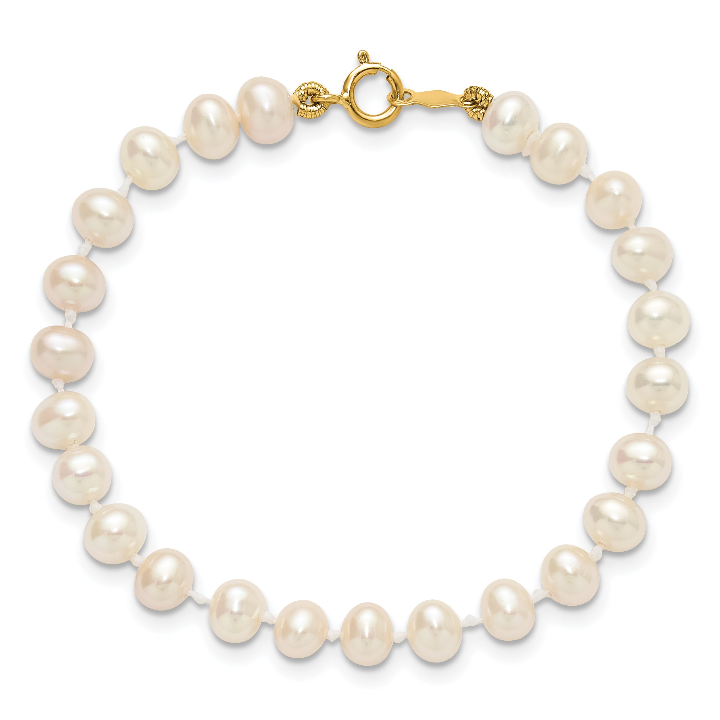 14K Gold Filled 4-5mm White Semi-Round Cultured Freshwater Pearl Necklace - view 4
