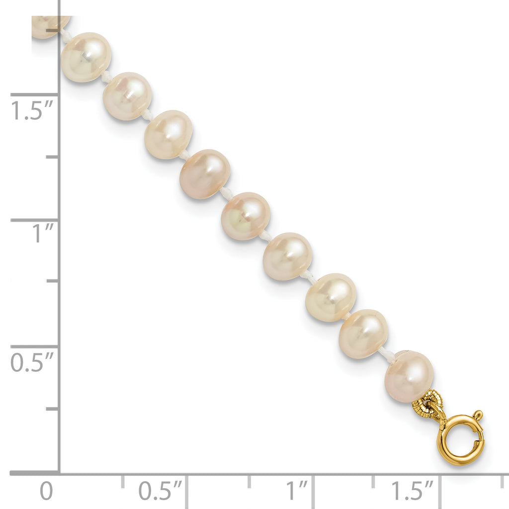 14K Gold Filled 4-5mm White Semi-Round Cultured Freshwater Pearl Necklace - view 5