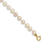 14K Gold Filled 4-5mm White Semi-Round Cultured Freshwater Pearl Necklace by Sophia Jewelers