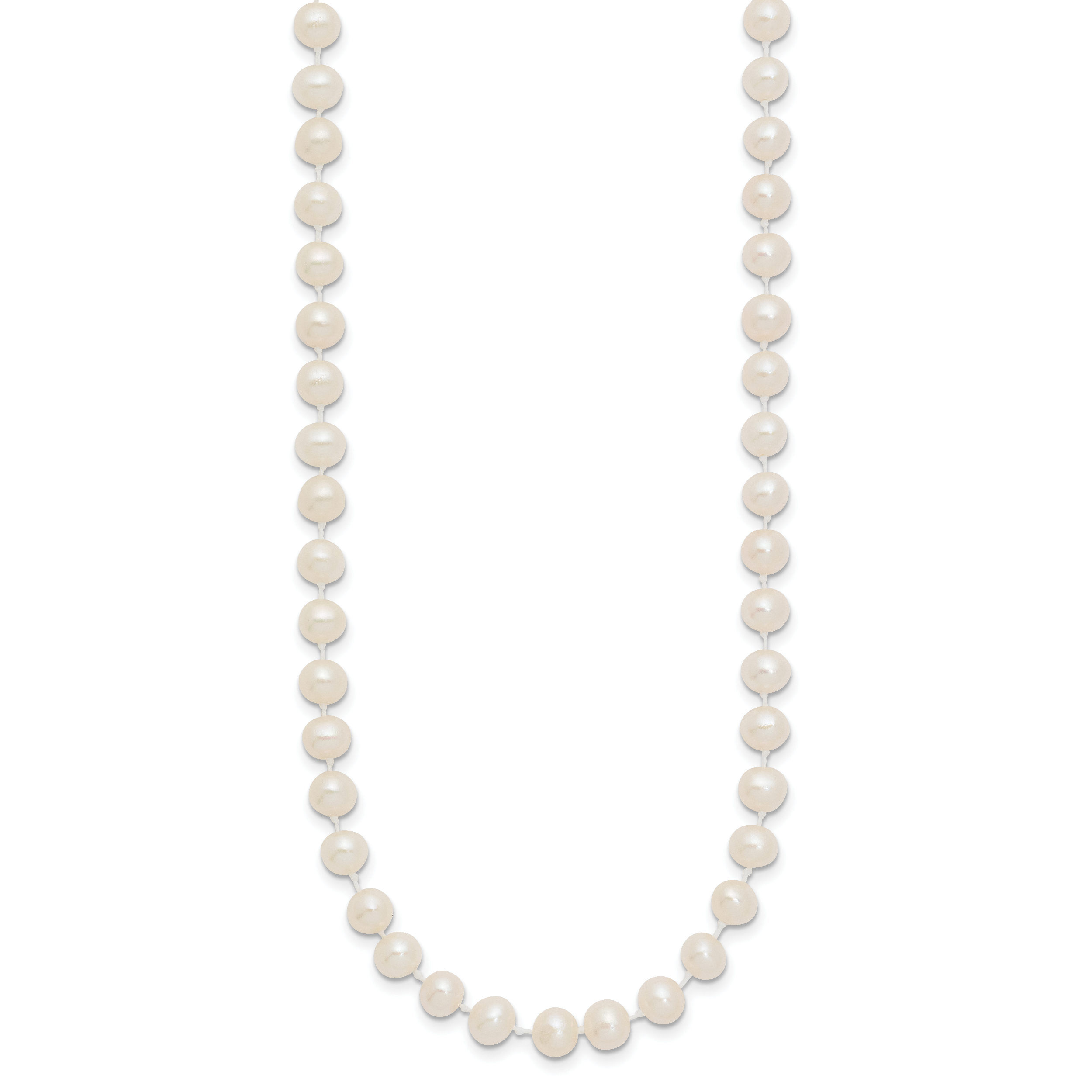 14K Gold Filled 5-6mm White Semi-Round Cultured Freshwater Pearl Necklace