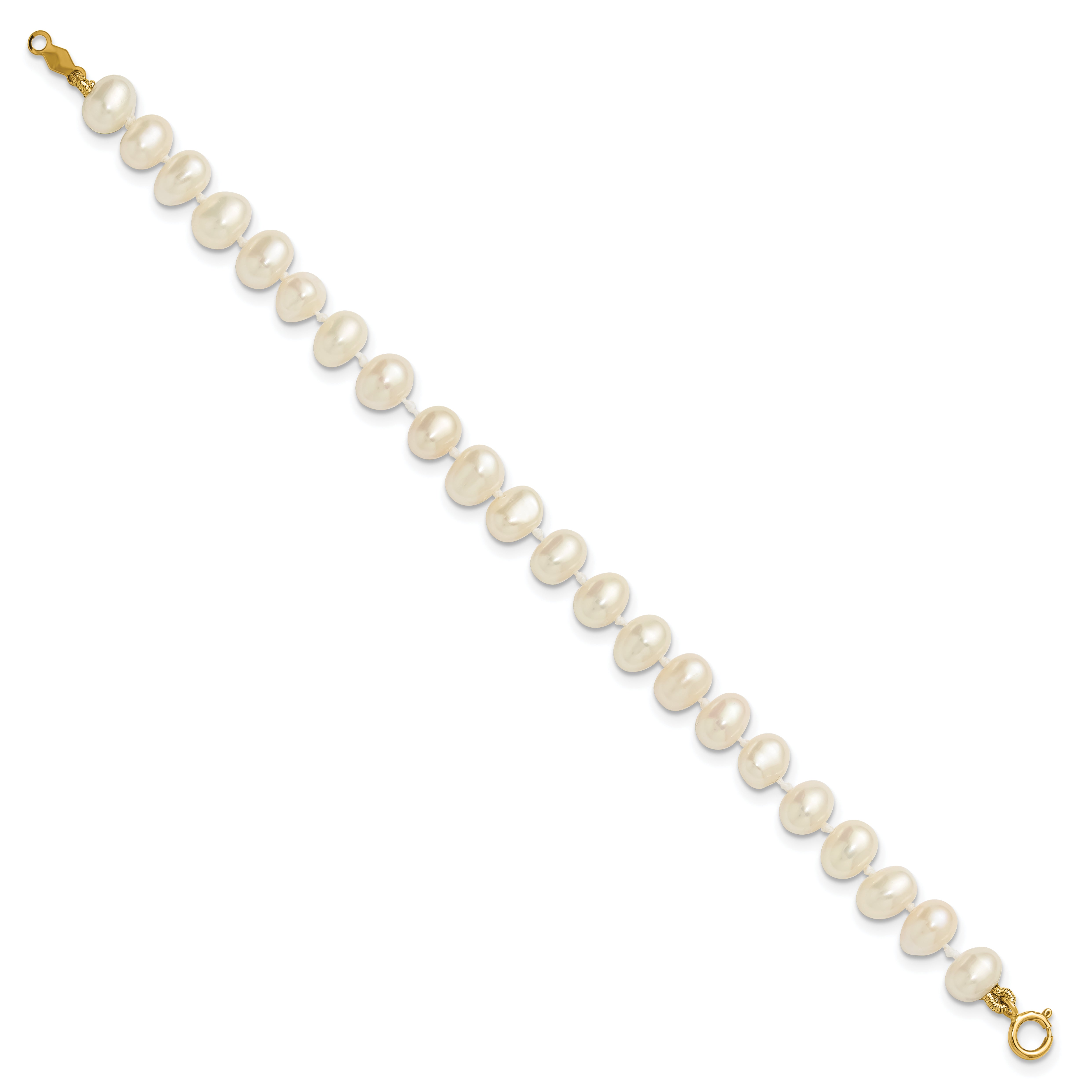 14K Gold Filled 5-6mm White Semi-Round Cultured Freshwater Pearl Necklace Secondary image