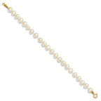 14K Gold Filled 5-6mm White Semi-Round Cultured Freshwater Pearl Necklace - view 2