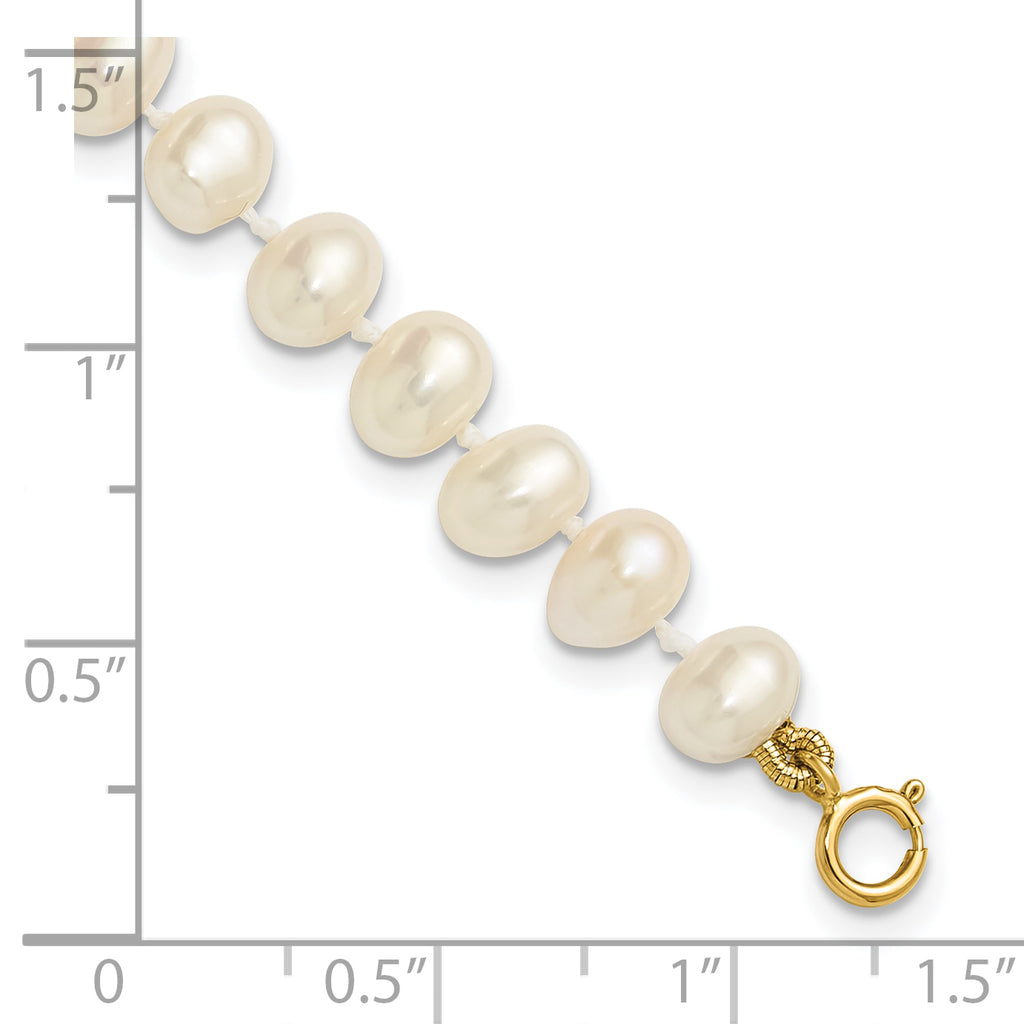14K Gold Filled 5-6mm White Semi-Round Cultured Freshwater Pearl Necklace - view 5