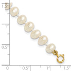 14K Gold Filled 5-6mm White Semi-Round Cultured Freshwater Pearl Necklace - view 5