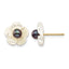 14K Gold Filled 3-4mm Black Freshwater Pearl and Mother of Pearl Flower Post Earrings by Sophia Jewelers