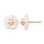 14K Gold Filled 3-4mm Pink Freshwater Pearl and Mother of Pearl Flower Post Earrings by Sophia Jewelers