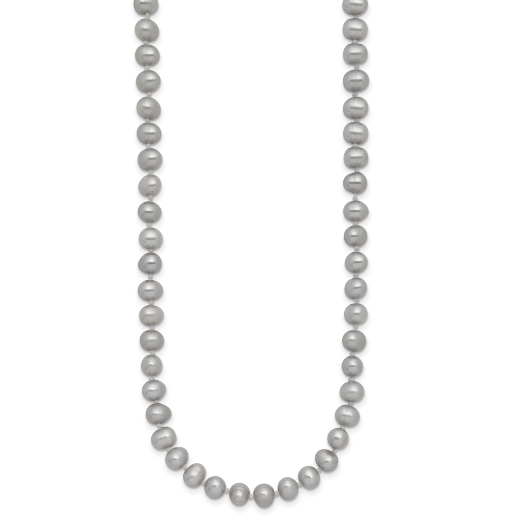 14K Gold Filled 5-6mm Grey Cultured Freshwater Pearl Necklace