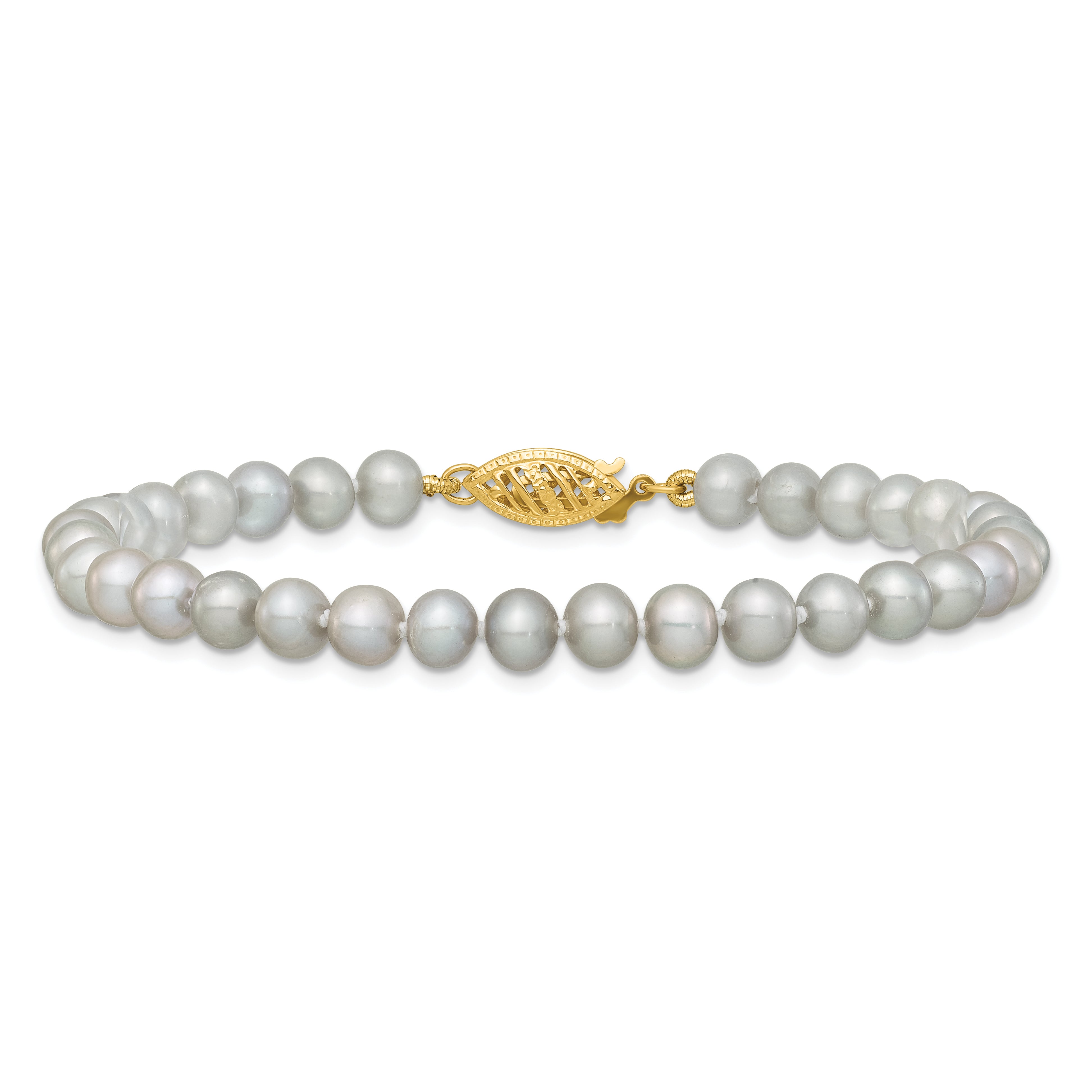 14K Gold Filled 5-6mm Grey Cultured Freshwater Pearl Necklace Secondary image
