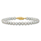14K Gold Filled 5-6mm Grey Cultured Freshwater Pearl Necklace - view 3
