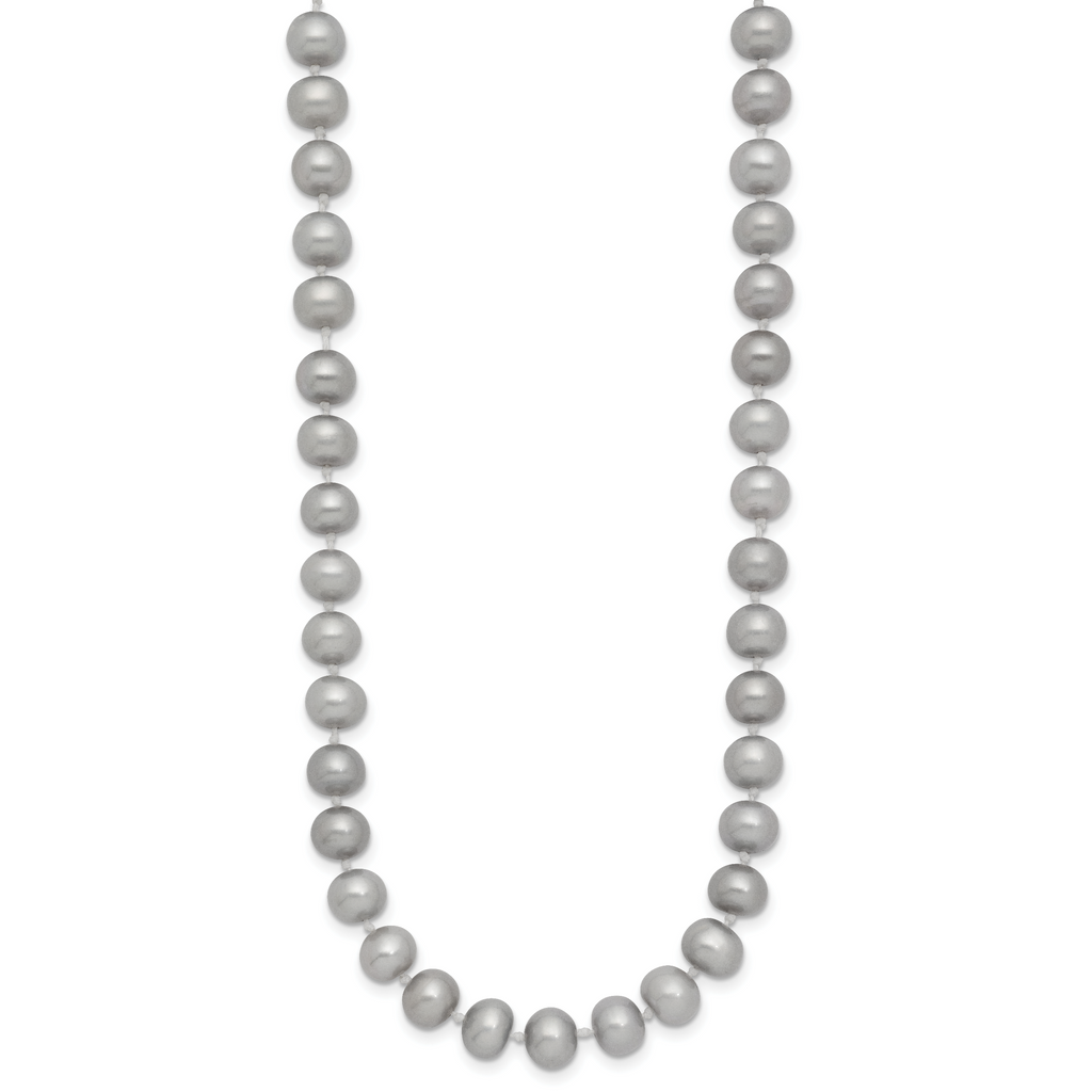 14K Gold-Filled Grey Freshwater Cultured Pearl Necklace 6-7mm
