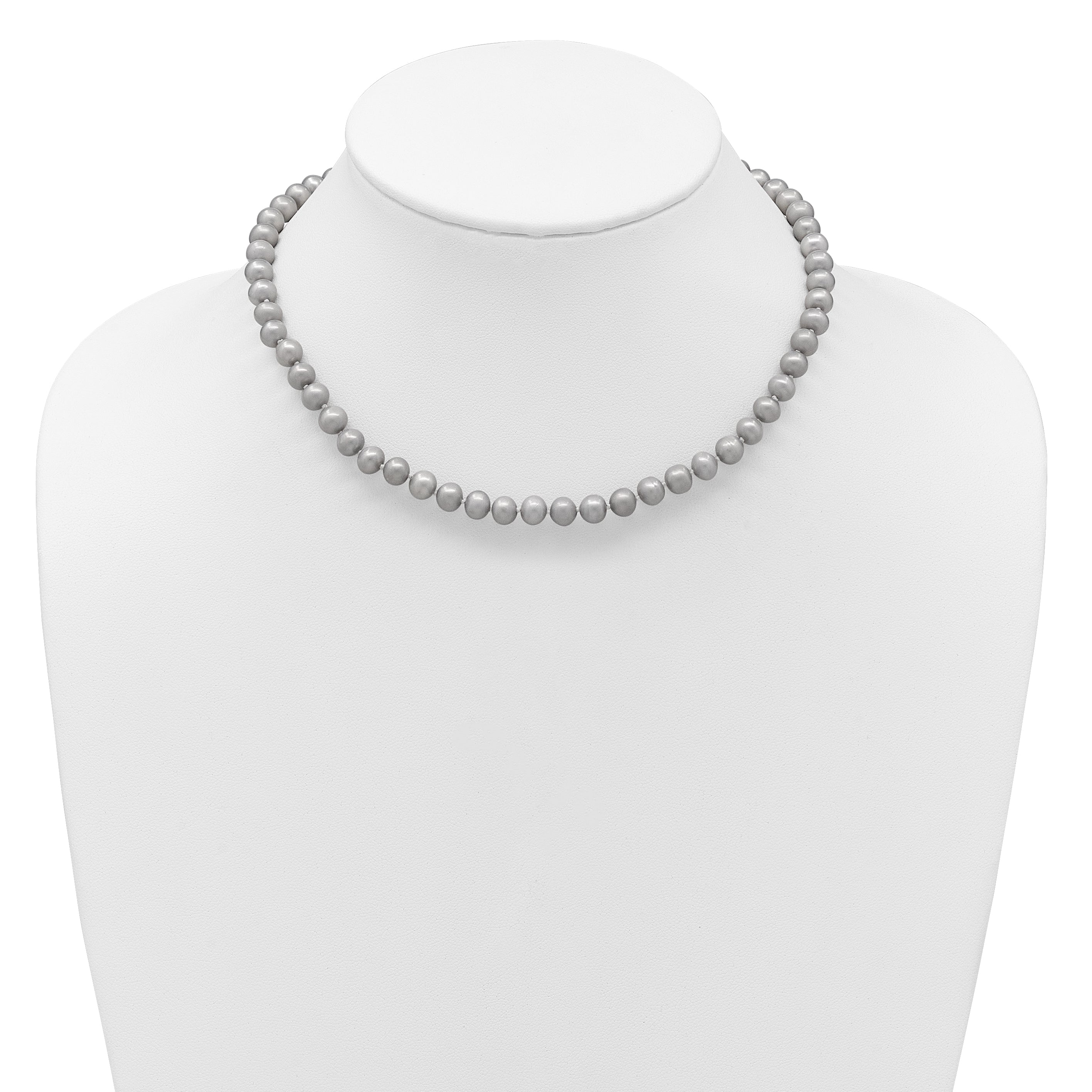14K Gold-Filled Grey Freshwater Cultured Pearl Necklace 6-7mm